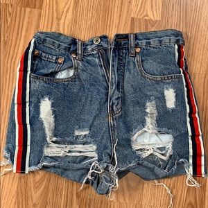 Signature high waisted denim shorts